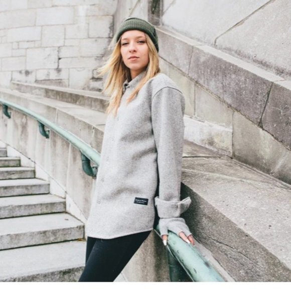 Raised By Wolves x Woolrich Plaid Contrast Button Shirt Sz M Unisex - Picture 3 of 15